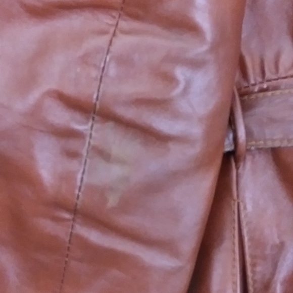 Ladies Brown Leather Long Coat - Picture 8 of 14